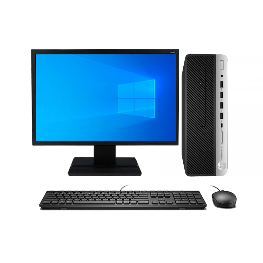 KIT MONITOR + PC HP Prodesk 600 G5 SFF (i5-8va 8GB 256GB SSD) - Reacondicionado Grado A