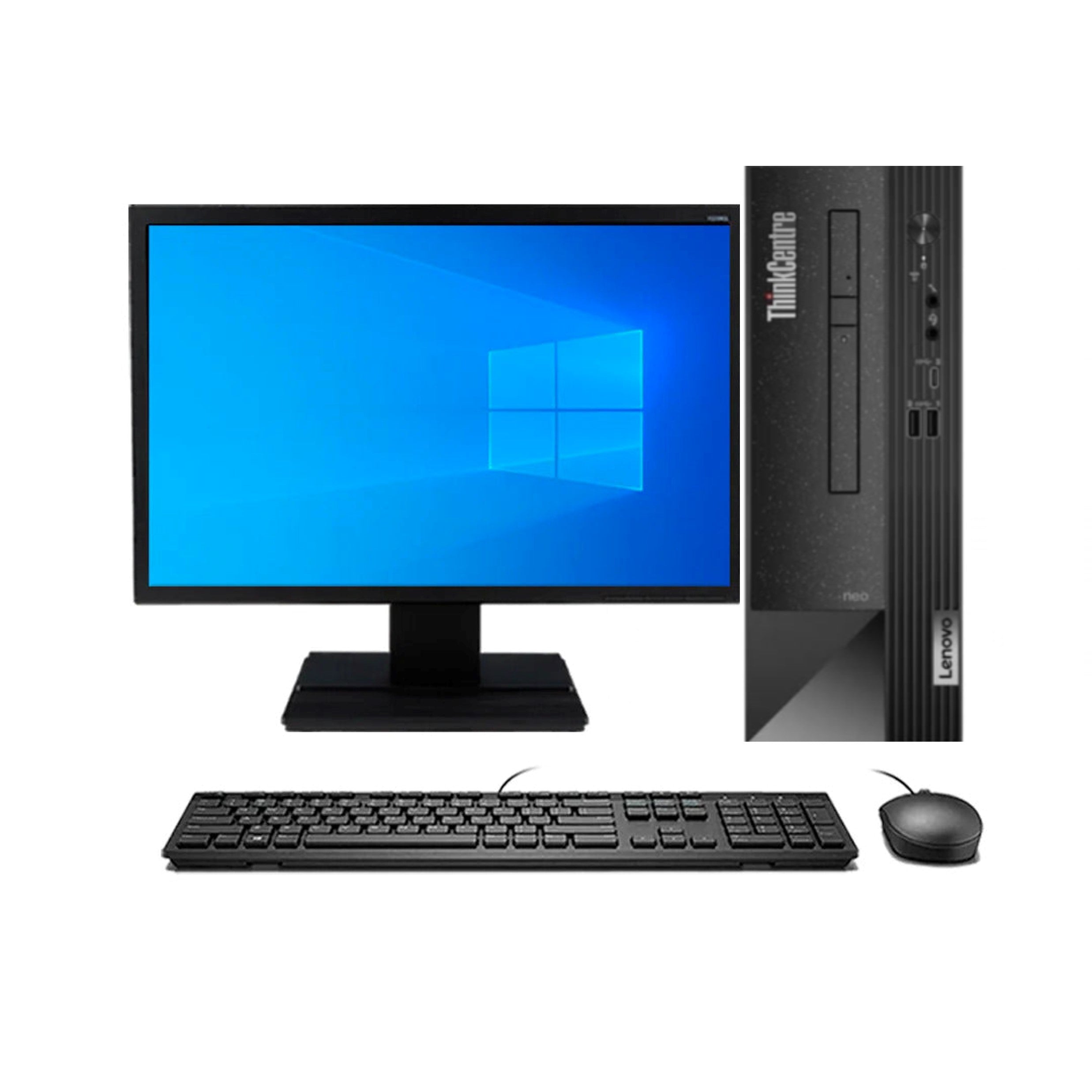 KIT MONITOR + PC Lenovo ThinkCentre Neo 50s Gen 3 SFF (i5-12va 8GB 512GB SSD) - Reacondicionado Grado A