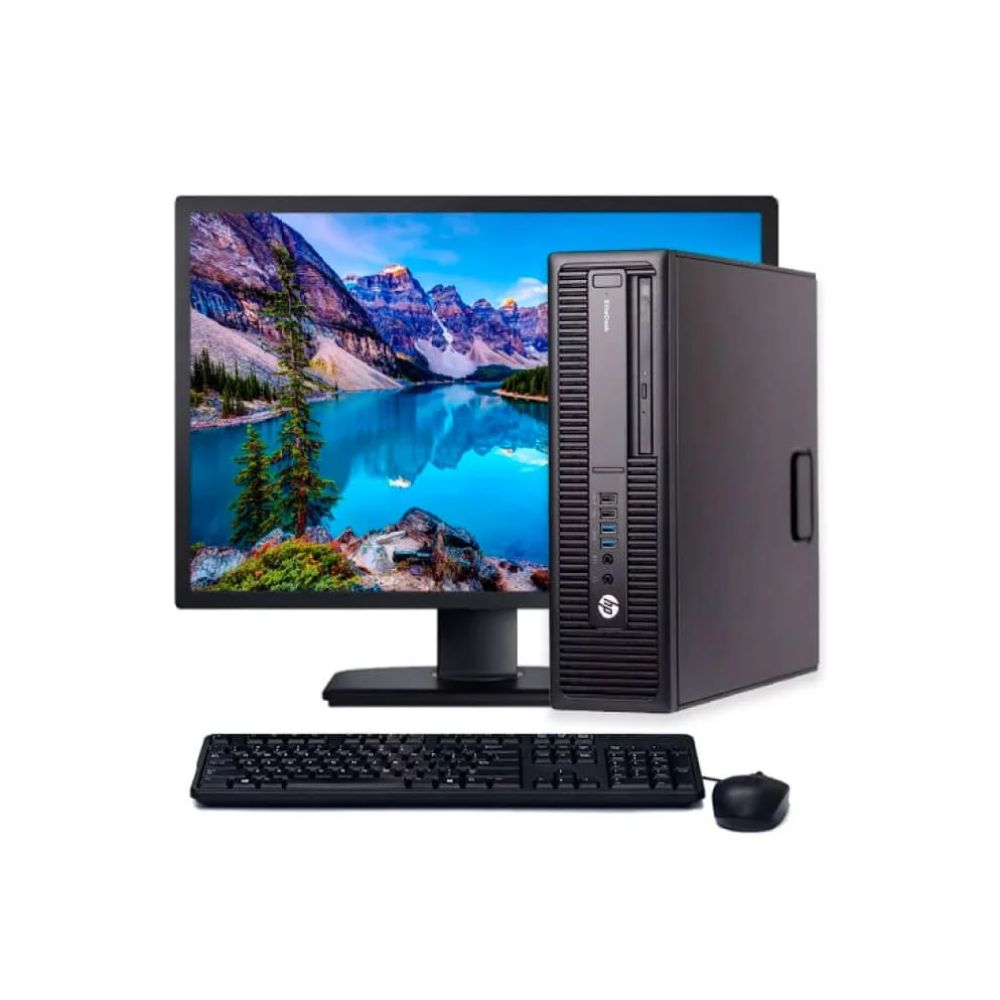 KIT MONITOR + PC HP Elitedesk 800 G1 SFF (i5-4ta 8GB 500GB) - Reacondicionado Grado A