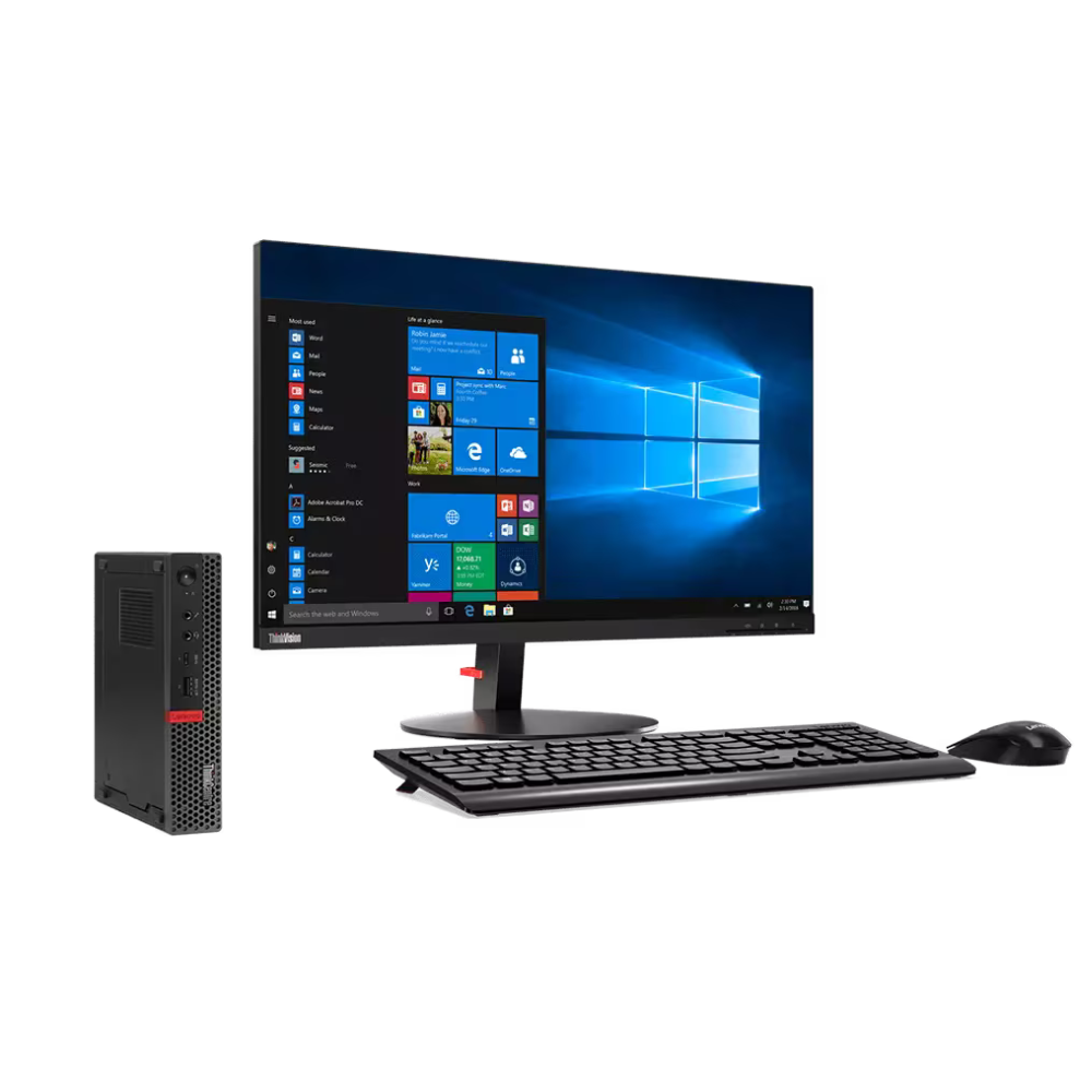 KIT MONITOR + MINI PC LENOVO ThinkCentre M920Q TFF (i5-8va 8GB 500GB) - Reacondicionado Grado A