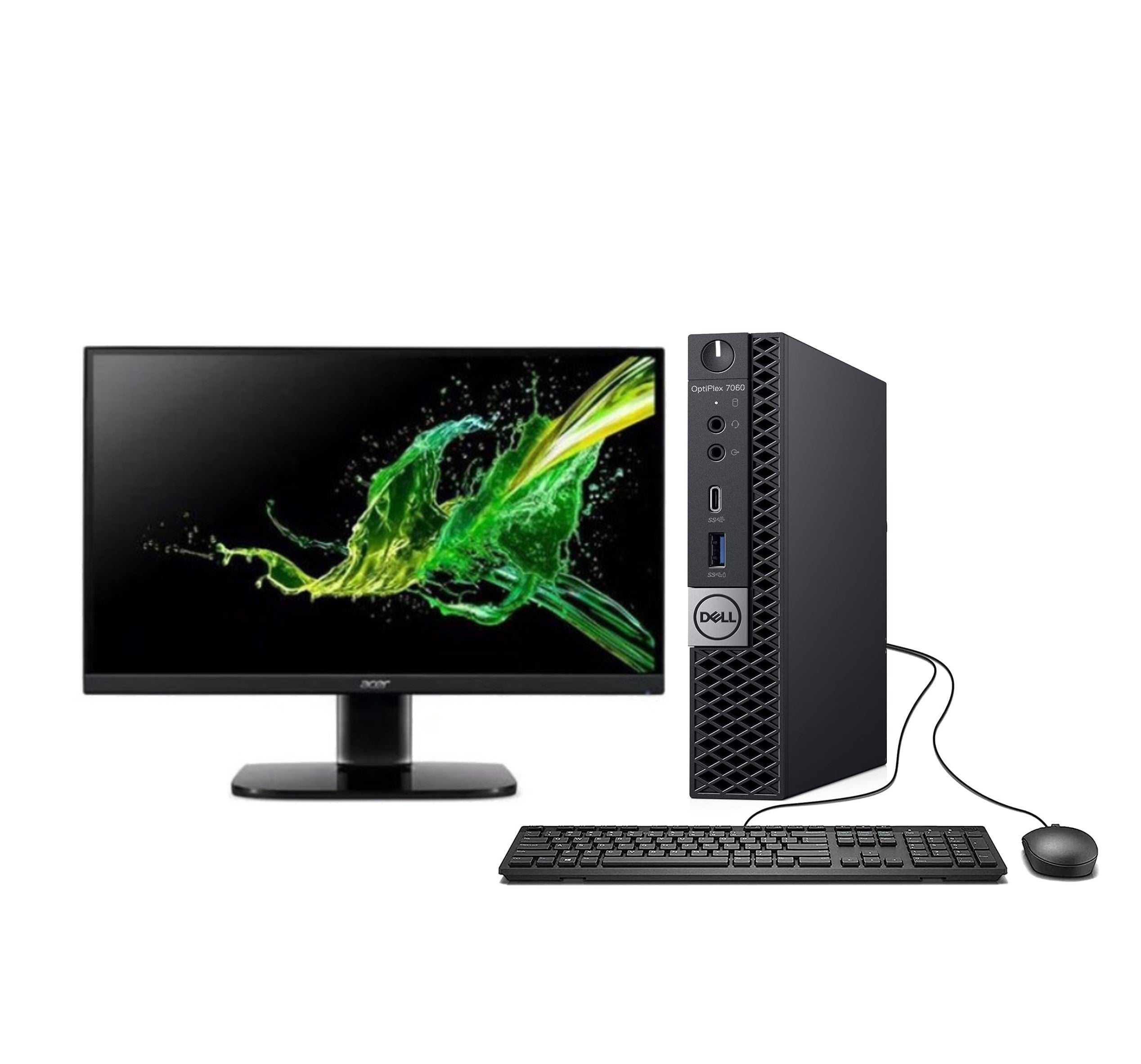 KIT MONITOR + MINI PC DELL Optiplex 7060 Micro (i5-8va 8GB 256GB SSD) - Reacondicionado Grado A