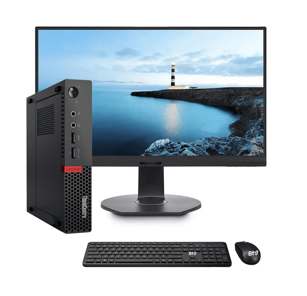 KIT MONITOR + MINI PC LENOVO ThinkCentre M910Q (i5-6ta 16GB 256GB SSD) - Reacondicionado Grado A