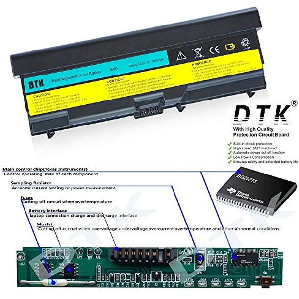 Bateria Alternativa DTK E40 Lenovo Thinkpad E40, E50, Edge 0578, E420, E425, E520, E525, L410, L412, L420, L421, L510, L512, L520, SL410, SL410K, SL510, T410, T410i, T420, T510, T510i, T520, W510, W520 - NUEVA